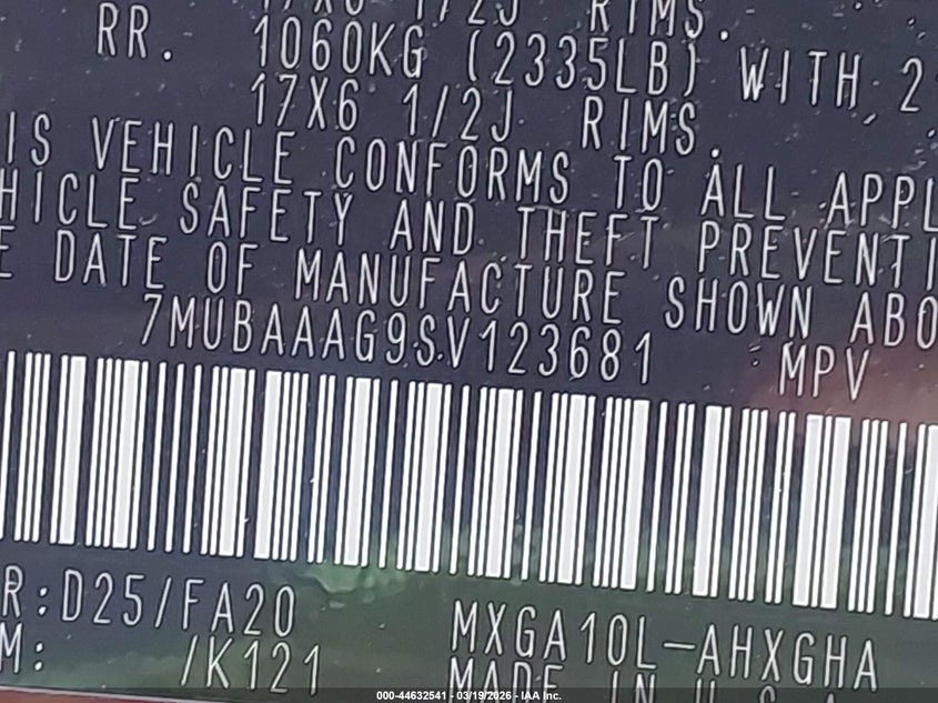 2025 Toyota Corolla cross VIN 7MUBAAAG9SV123681 IAAI salvage auction — FRONT END, Salvage (North Carolina), sold $7,100 on 2026-07-30 (photo 9)