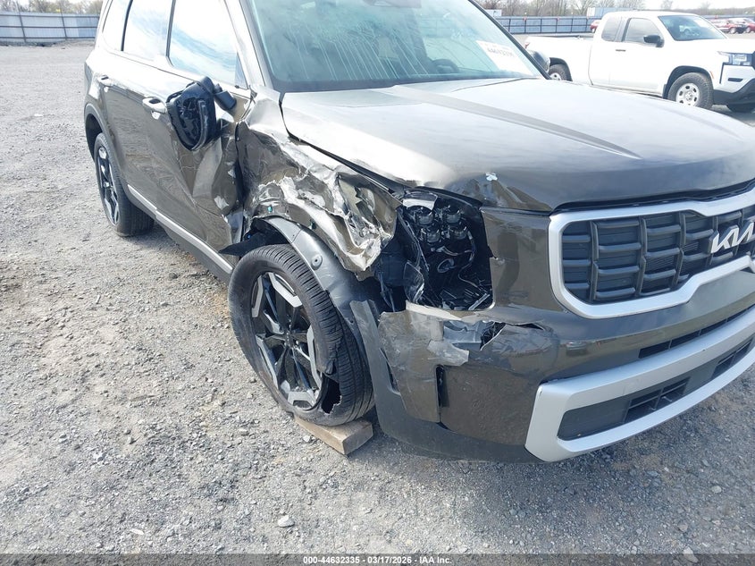 2025 Kia Telluride VIN 5XYP6DGC2SG710678 IAAI salvage auction — RIGHT FRONT, Salvage (Arkansas), sold $13,900 on 2026-07-29 (photo 6)