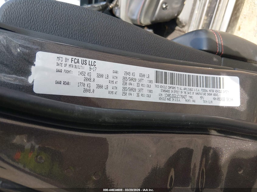 2018 Dodge Durango VIN 1C4RDJDG2JC176427 IAAI salvage auction — SUSPENSION, Salvage (Tennessee), sold $4,050 on 2026-07-09 (photo 9)