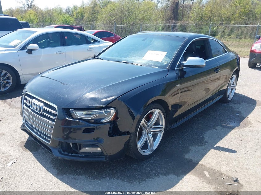 2014 Audi S5 VIN WAUVGAFR0EA019918 IAAI salvage auction — FRONT END, Salvage Title, sold $2,150 on 2026-07-14 (photo 2)