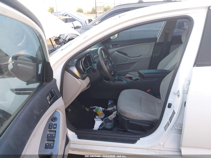 2015 Kia Optima VIN 5XXGM4A77FG395937 IAAI salvage auction — LEFT SIDE, Salvage Title, sold $875 on 2026-07-31 (photo 5)