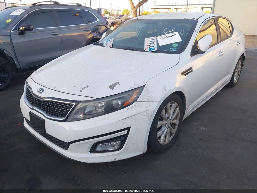 2015 Kia Optima VIN 5XXGM4A77FG395937 IAAI salvage auction — LEFT SIDE, Salvage Title, sold $875 on 2026-07-31 (photo 6)