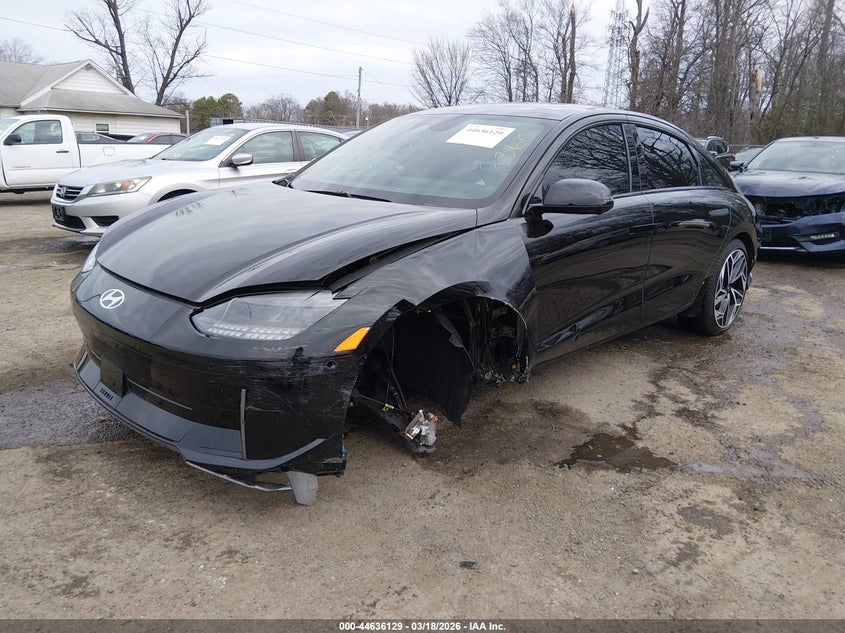 2025 Hyundai Ioniq 6 VIN KMHM54AA9SA105162 IAAI salvage auction — LEFT FRONT, Salvage - Greater Than 75% (Maryland), sold $12,750 on 2026-07-15 (photo 2)