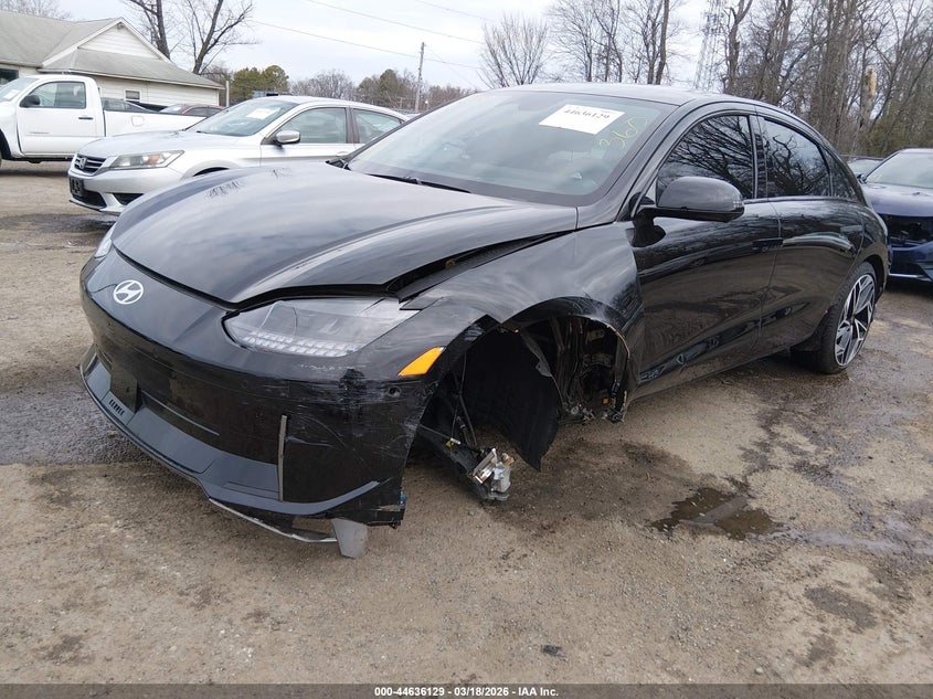 2025 Hyundai Ioniq 6 VIN KMHM54AA9SA105162 IAAI salvage auction — LEFT FRONT, Salvage - Greater Than 75% (Maryland), sold $12,750 on 2026-07-15 (photo 6)