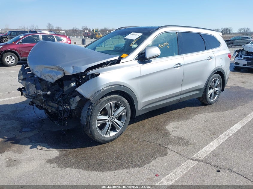 2016 Hyundai Santa fe VIN KM8SRDHFXGU133684 IAAI salvage auction — FRONT END, Clear (Indiana), sold $300 on 2026-07-24 (photo 2)