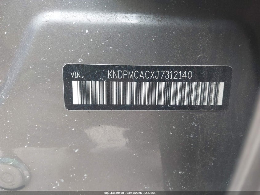 2018 Kia Sportage VIN KNDPMCACXJ7312140 IAAI salvage auction — FRONT END, Salvage (Massachusetts), sold $1,900 on 2026-07-28 (photo 9)