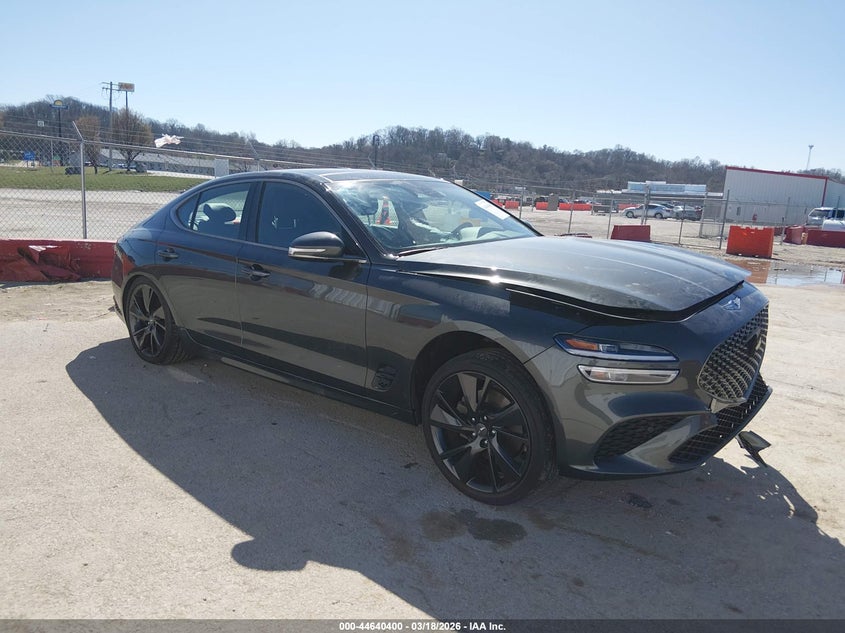 2023 Genesis G70 VIN KMTG34TA4PU134225 IAAI salvage auction — LEFT FRONT, Clear (Missouri), sold $4,450 on 2026-07-07 (photo 1)
