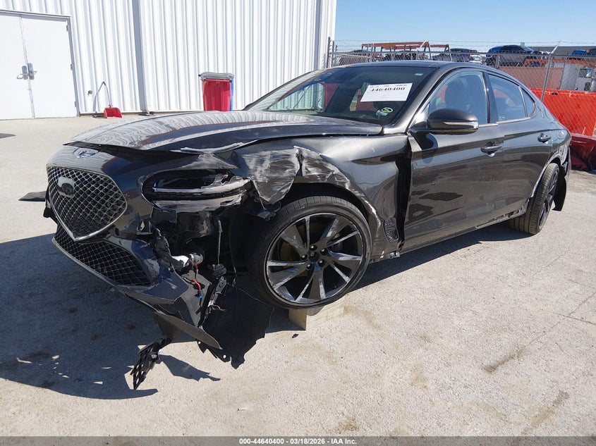 2023 Genesis G70 VIN KMTG34TA4PU134225 IAAI salvage auction — LEFT FRONT, Clear (Missouri), sold $4,450 on 2026-07-07 (photo 2)