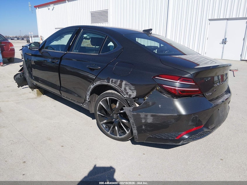 2023 Genesis G70 VIN KMTG34TA4PU134225 IAAI salvage auction — LEFT FRONT, Clear (Missouri), sold $4,450 on 2026-07-07 (photo 3)