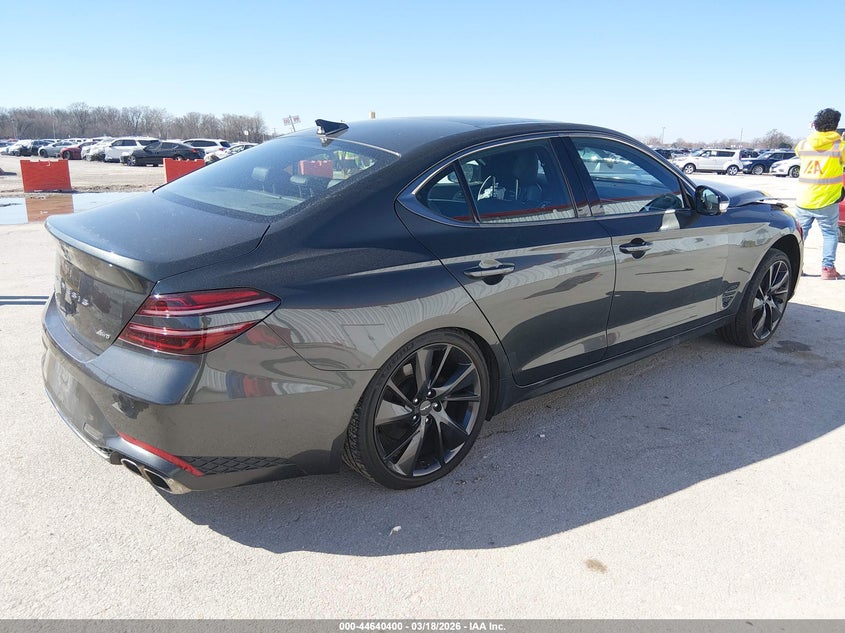 2023 Genesis G70 VIN KMTG34TA4PU134225 IAAI salvage auction — LEFT FRONT, Clear (Missouri), sold $4,450 on 2026-07-07 (photo 4)
