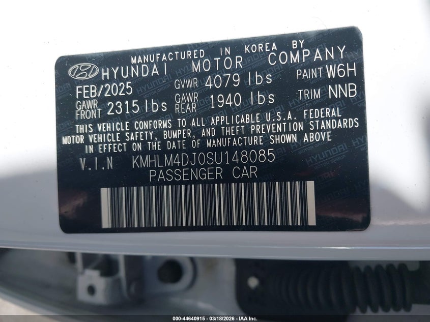 2025 Hyundai Elantra VIN KMHLM4DJ0SU148085 IAAI salvage auction — FRONT END, Salvage Title, sold $7,100 on 2026-07-08 (photo 9)