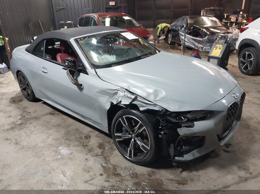 2023 BMW 4er VIN WBA63AT03PCL85014 IAAI salvage auction — FRONT END, Salvage Title, sold $17,500 on 2026-07-14 (photo 1)