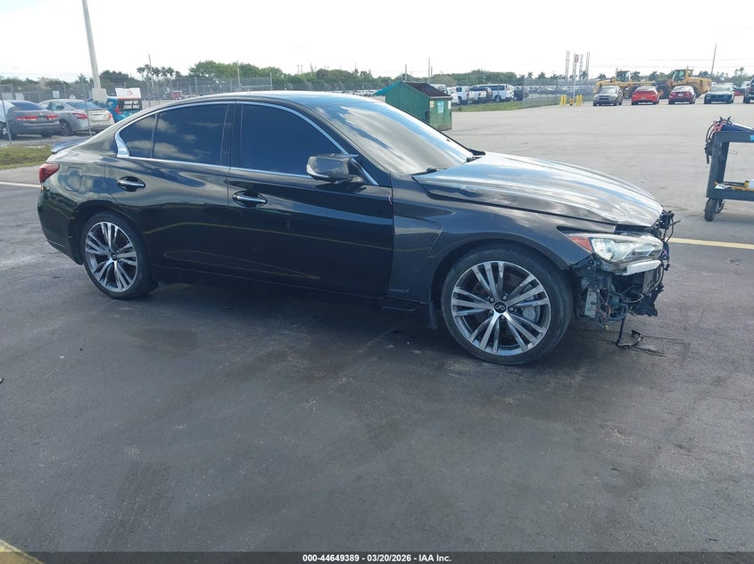 2019 Infiniti Q50 VIN JN1EV7AR9KM594342 IAAI salvage auction — SIDE, Salvage Title, sold $2,300 on 2026-07-23 (photo 1)