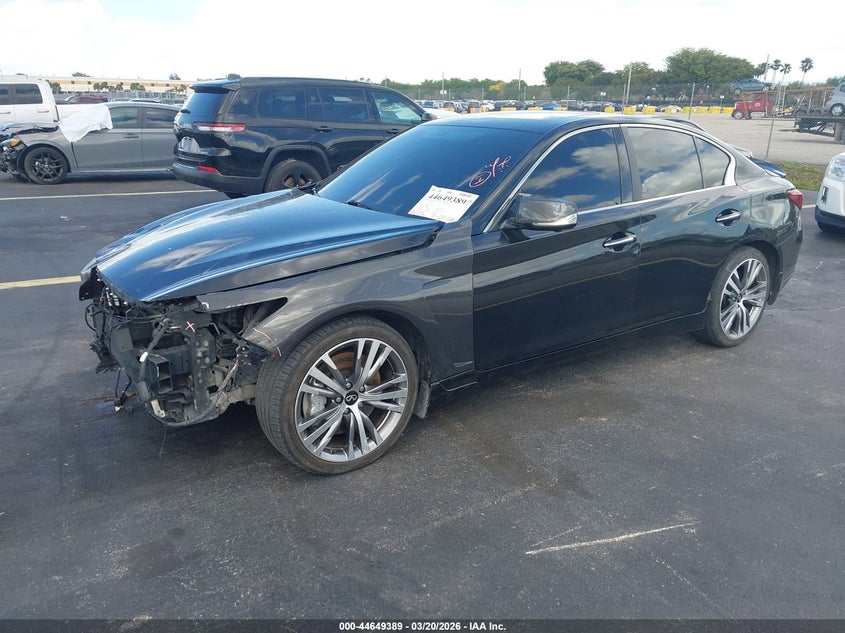 2019 Infiniti Q50 VIN JN1EV7AR9KM594342 IAAI salvage auction — SIDE, Salvage Title, sold $2,300 on 2026-07-23 (photo 2)