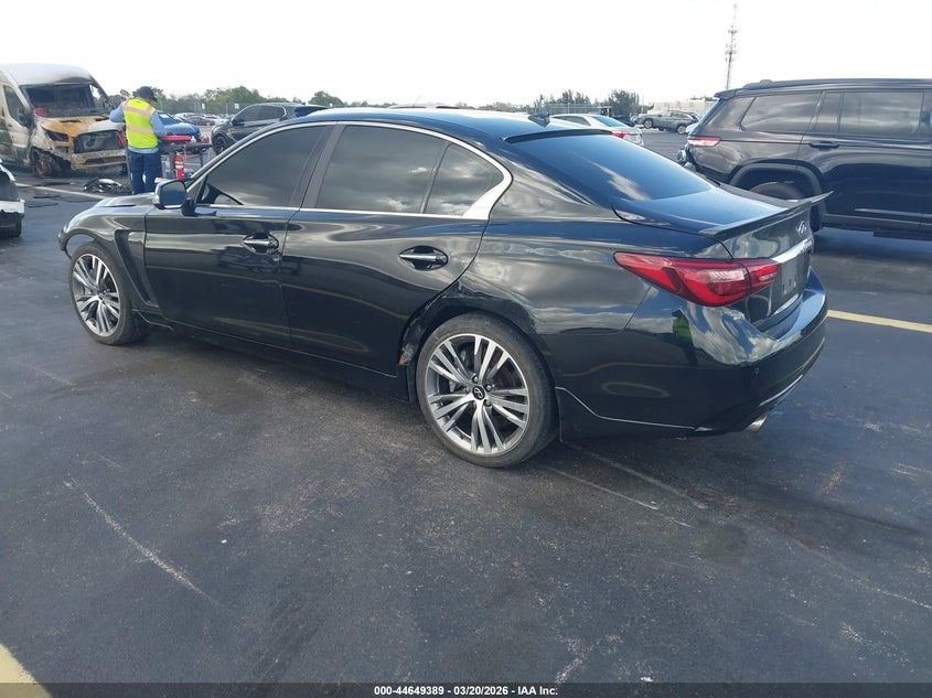 2019 Infiniti Q50 VIN JN1EV7AR9KM594342 IAAI salvage auction — SIDE, Salvage Title, sold $2,300 on 2026-07-23 (photo 3)