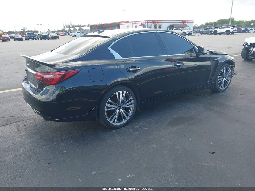 2019 Infiniti Q50 VIN JN1EV7AR9KM594342 IAAI salvage auction — SIDE, Salvage Title, sold $2,300 on 2026-07-23 (photo 4)