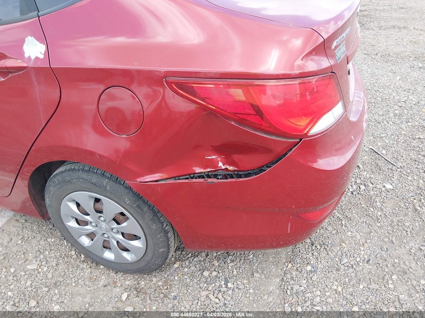2017 Hyundai Accent VIN KMHCT4AE6HU361710 IAAI salvage auction — LEFT REAR, Wait Title, sold $975 on 2026-07-08 (photo 6)