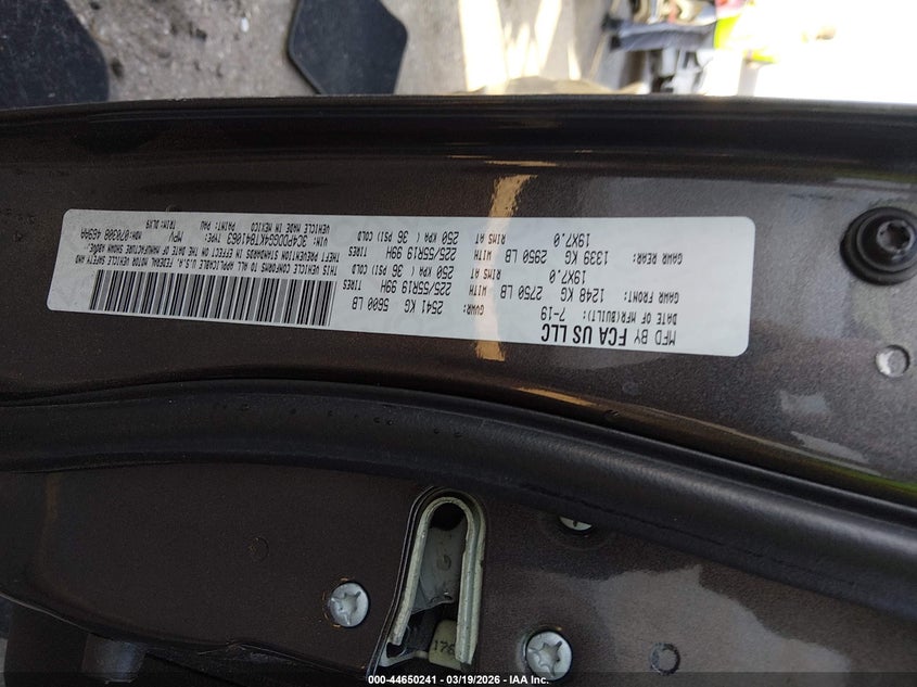2019 Dodge Journey VIN 3C4PDDGG4KT841063 IAAI salvage auction — FRONT END, Salvage (Colorado), sold $2,400 on 2026-09-23 (photo 9)