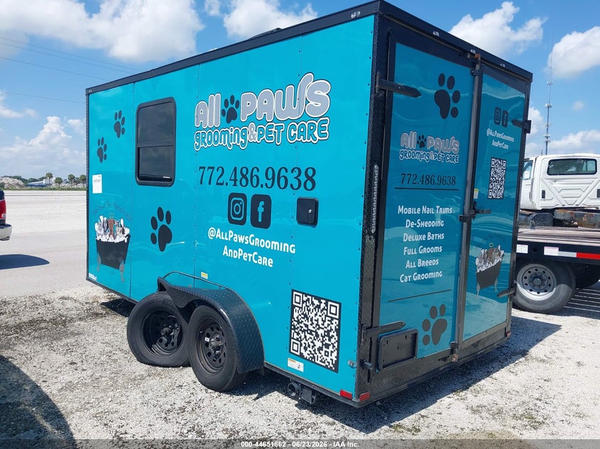 2026 Quality 14' cargo enclosed VIN 50ZBE1421TN068255 IAAI salvage auction — SIDE, Rebuildable (Florida), sold $7,650 on 2026-07-08 (photo 3)