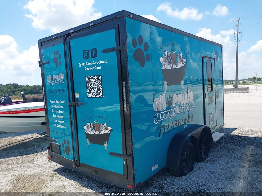 2026 Quality 14' cargo enclosed VIN 50ZBE1421TN068255 IAAI salvage auction — SIDE, Rebuildable (Florida), sold $7,650 on 2026-07-08 (photo 4)