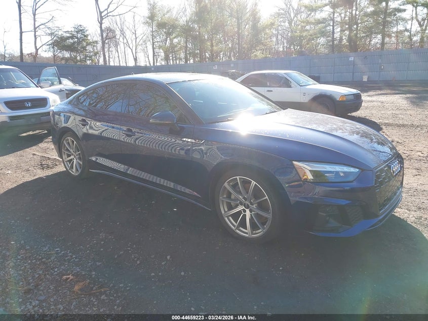 2025 Audi A5 VIN WAUDACF57SA017004 IAAI salvage auction — LEFT SIDE, Salvage (New Jersey), sold $17,975 on 2026-07-08 (photo 1)
