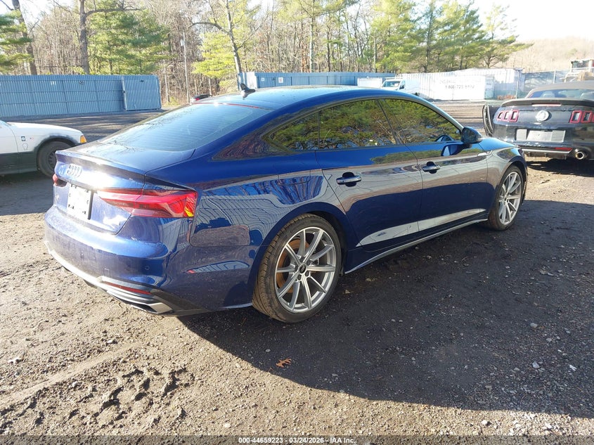 2025 Audi A5 VIN WAUDACF57SA017004 IAAI salvage auction — LEFT SIDE, Salvage (New Jersey), sold $17,975 on 2026-07-08 (photo 4)