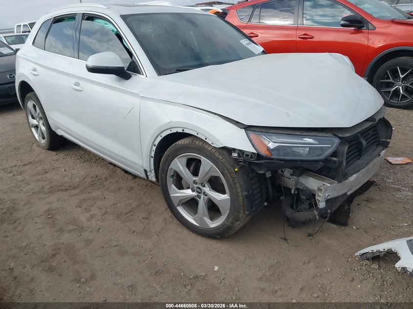 2021 Audi Q5 VIN WA1BAAFYXM2095115 IAAI salvage auction — ALL OVER, Wait Title, sold $4,700 on 2026-07-13 (photo 1)
