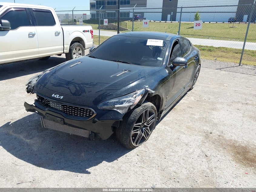 2022 Kia Stinger VIN KNAE45LCXN6102159 IAAI salvage auction — FRONT END, Salvage Title, sold $6,500 on 2026-07-21 (photo 2)