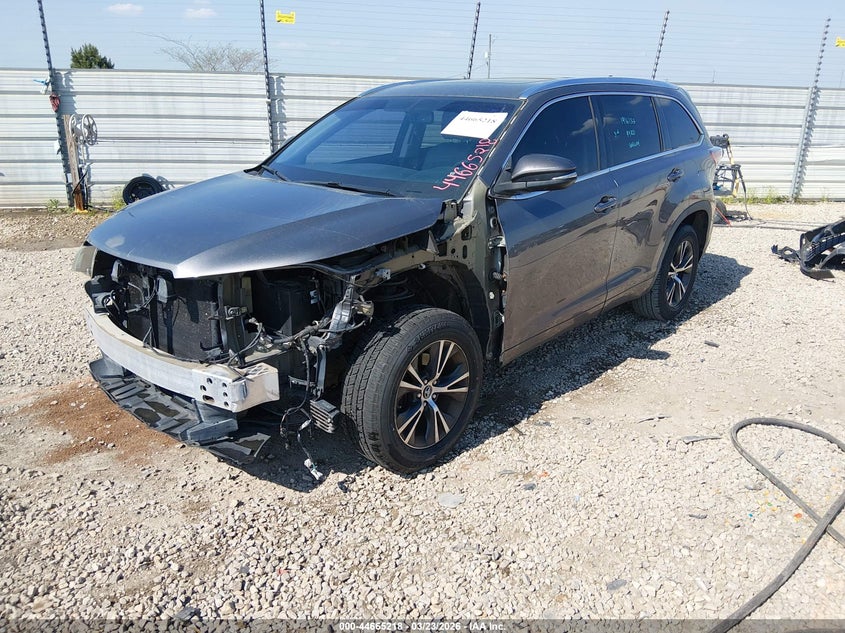 2016 Toyota Highlander VIN 5TDKKRFH7GS164714 IAAI salvage auction — FRONT END, Wait Title, sold $7,000 on 2026-07-07 (photo 2)
