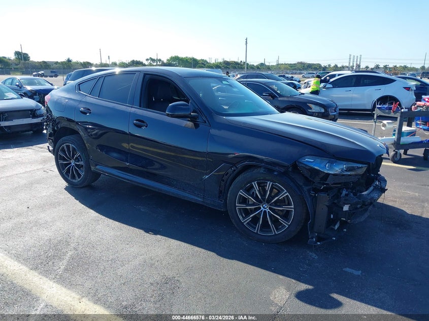 2024 BMW X6 VIN 5UX33EX07R9T66908 IAAI salvage auction — LEFT FRONT, Wait Title, sold $35,500 on 2026-07-20 (photo 1)