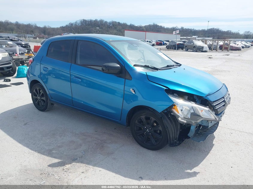 2022 Mitsubishi Mirage VIN ML32AWHJ5NH005759 IAAI salvage auction — FRONT END, Wait Title, sold $1,400 on 2026-07-07 (photo 1)