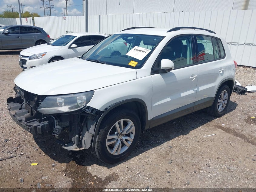 2016 Volkswagen Tiguan VIN WVGAV7AX2GW583569 IAAI salvage auction — RIGHT FRONT, Salvage (Texas), sold $750 on 2026-07-29 (photo 2)