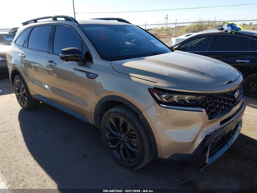 2021 Kia Sorento VIN 5XYRKDLF9MG024757 IAAI salvage auction — RIGHT FRONT, Original (Texas), sold $11,300 on 2026-07-15 (photo 1)