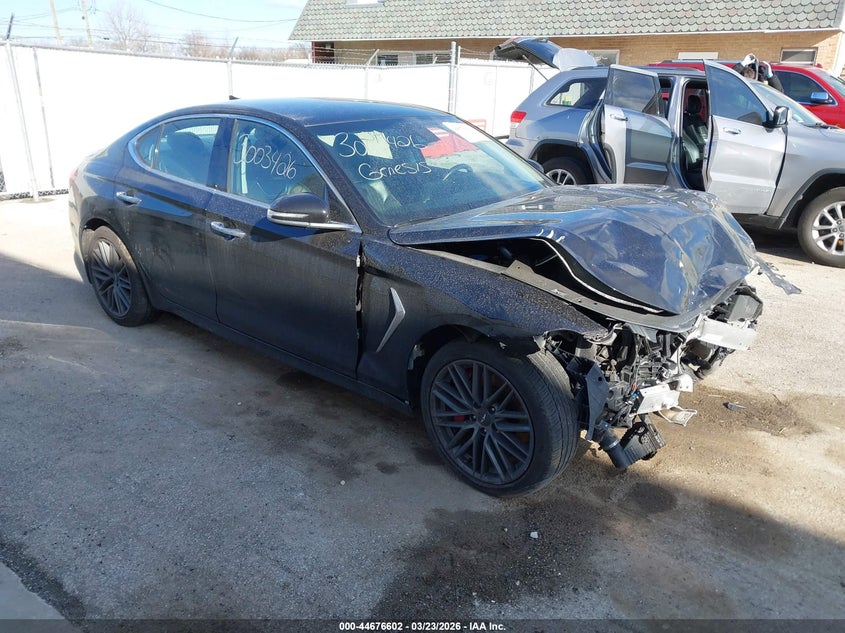 2019 Genesis G70 VIN KMTG54LE4KU042943 IAAI salvage auction — FRONT END, Salvage (Illinois), sold $3,600 on 2026-07-07 (photo 1)