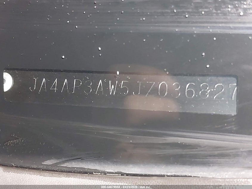 2018 Mitsubishi Outlander VIN JA4AP3AW5JZ036827 IAAI salvage auction — REAR END, Salvage Title, sold $2,050 on 2026-07-18 (photo 9)
