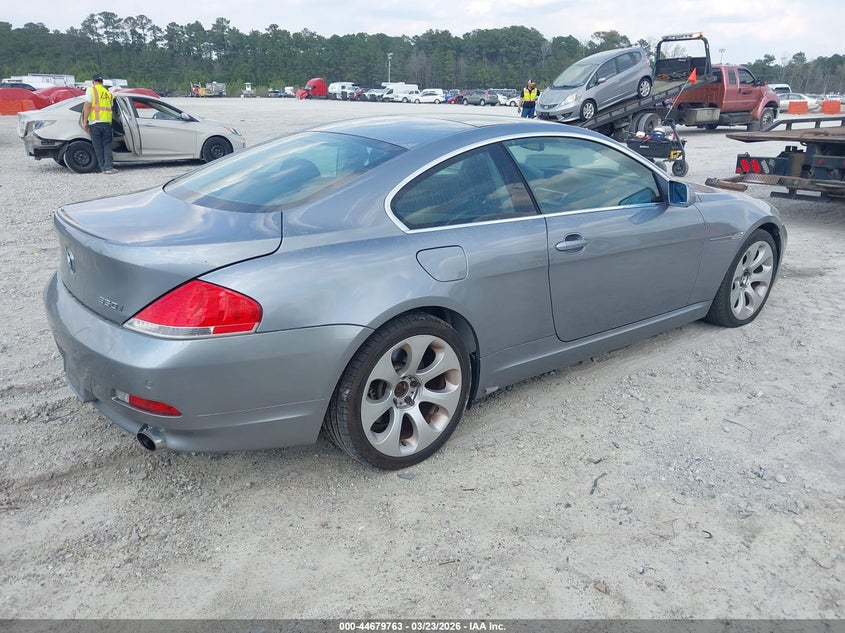 2007 BMW 6er VIN WBAEH13557CR46354 IAAI salvage auction — NORMAL WEAR, Clear (Michigan), sold $1,450 on 2026-07-07 (photo 4)