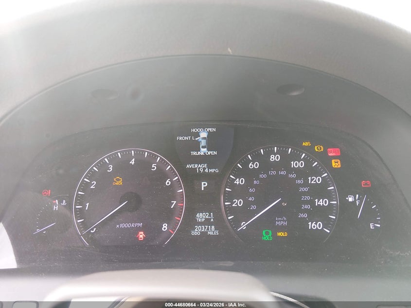 2010 Lexus Ls 460 VIN JTHDL1EF9A5002103 IAAI salvage auction — REAR END, Original (Texas), sold $675 on 2026-07-28 (photo 7)