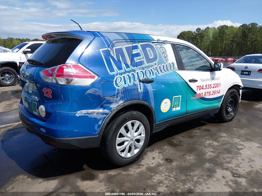 2016 Nissan Rogue VIN JN8AT2MT4GW022171 IAAI salvage auction — RIGHT SIDE, Wait Title, sold $625 on 2026-07-15 (photo 4)