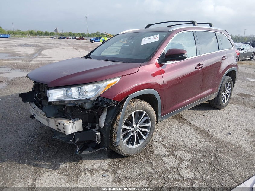 2019 Toyota Highlander VIN 5TDKZRFH5KS296035 IAAI salvage auction — FRONT END, Salvage (Louisiana), sold $10,000 on 2026-07-28 (photo 2)