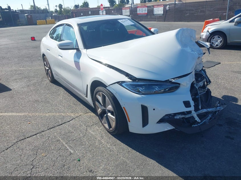 2023 BMW I4 VIN WBY73AW00PFR12409 IAAI salvage auction — LEFT FRONT, Wait Title, sold $8,600 on 2026-07-13 (photo 1)
