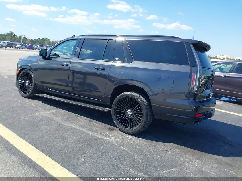 2023 Cadillac Escalade ESV VIN 1GYS3PKL2PR563390 IAAI salvage auction — Side, Rebuildable (Florida), sold $32,550 on 2026-05-18 (photo 3)
