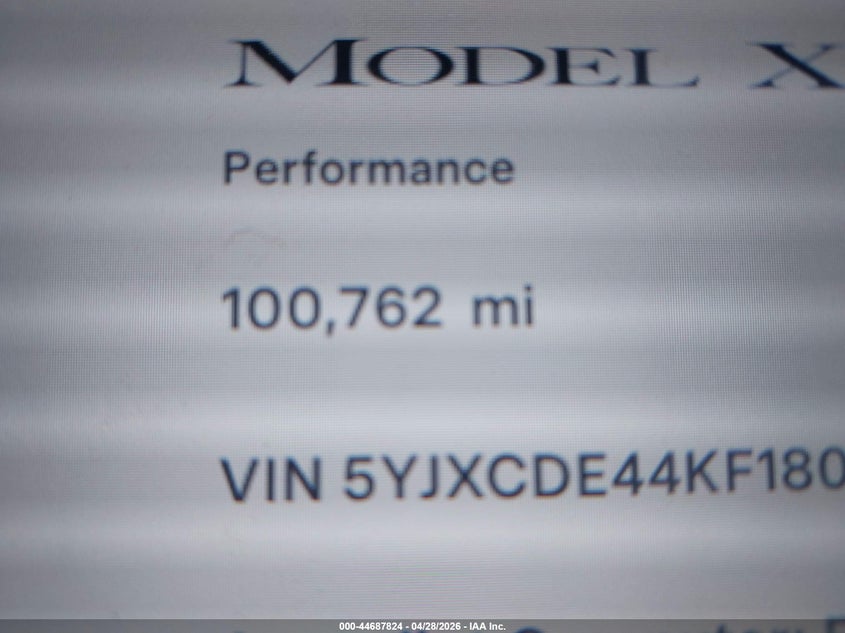 2019 Tesla Model x VIN 5YJXCDE44KF180418 IAAI salvage auction — LEFT SIDE, Salvage Title, sold $15,650 on 2026-07-20 (photo 9)