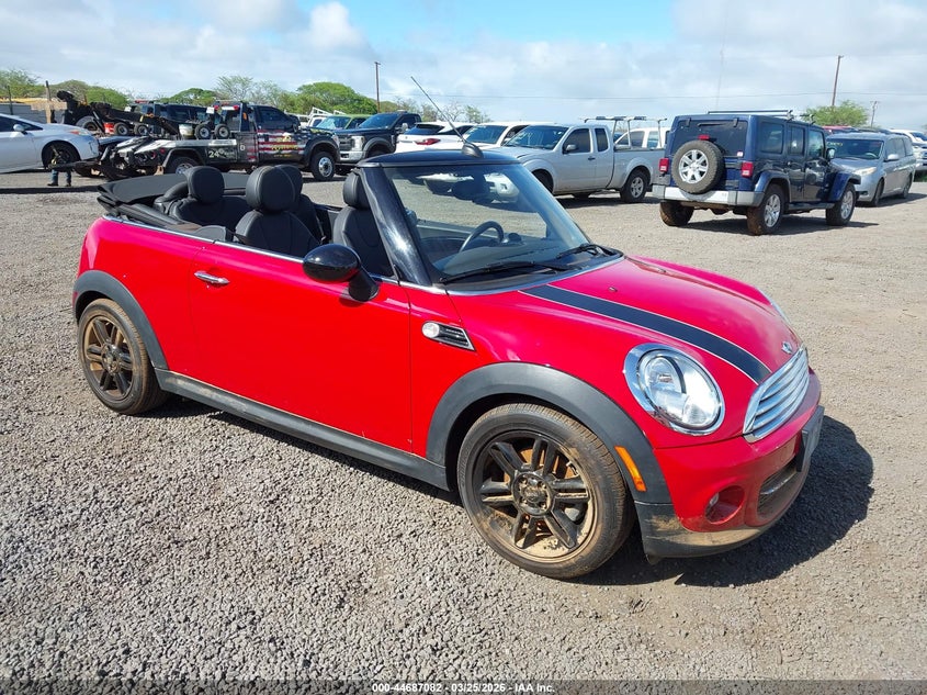 2013 Mini Convertible VIN WMWZN3C50DT568672 IAAI salvage auction — WATER/FLOOD, Bill Of Sale (Hawaii), sold $25 on 2026-08-25 (photo 1)