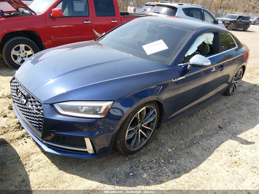 2018 Audi S5 VIN WAUP4AF58JA003054 IAAI salvage auction — RIGHT SIDE, Wait Title, sold $4,050 on 2026-07-28 (photo 2)