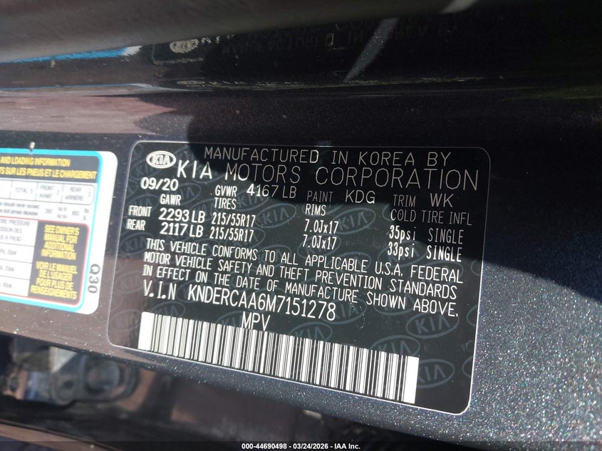 2021 Kia Seltos VIN KNDERCAA6M7151278 IAAI salvage auction — FRONT END, Salvage (Idaho), sold $25 on 2026-07-28 (photo 9)