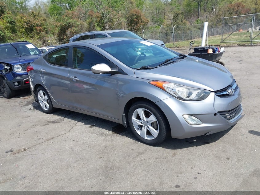 2013 Hyundai Elantra VIN KMHDH4AE0DU665616 IAAI salvage auction — STORM DAMAGE, Wait Title, sold $250 on 2026-07-23 (photo 1)