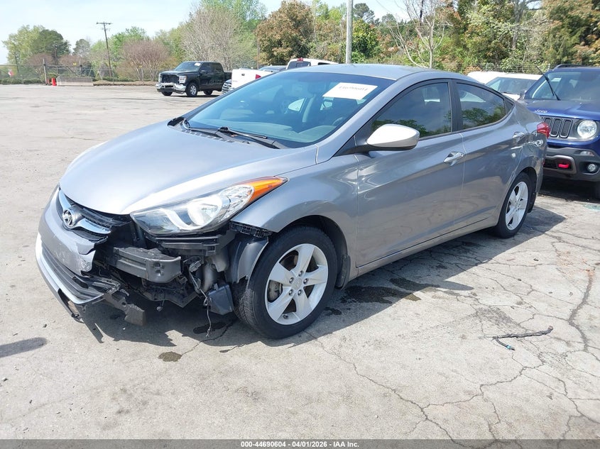 2013 Hyundai Elantra VIN KMHDH4AE0DU665616 IAAI salvage auction — STORM DAMAGE, Wait Title, sold $250 on 2026-07-23 (photo 2)