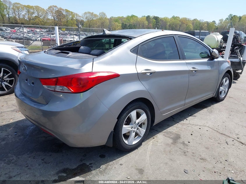 2013 Hyundai Elantra VIN KMHDH4AE0DU665616 IAAI salvage auction — STORM DAMAGE, Wait Title, sold $250 on 2026-07-23 (photo 4)
