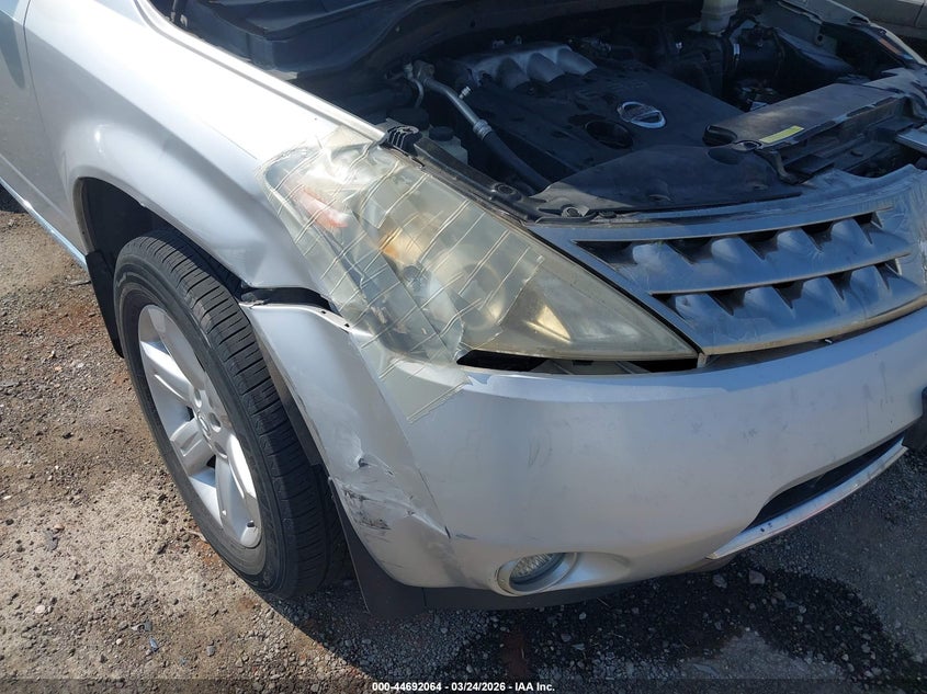 2007 Nissan Murano VIN JN8AZ08T87W500217 IAAI salvage auction — RIGHT FRONT, Clear (Oklahoma), sold $500 on 2026-07-07 (photo 6)