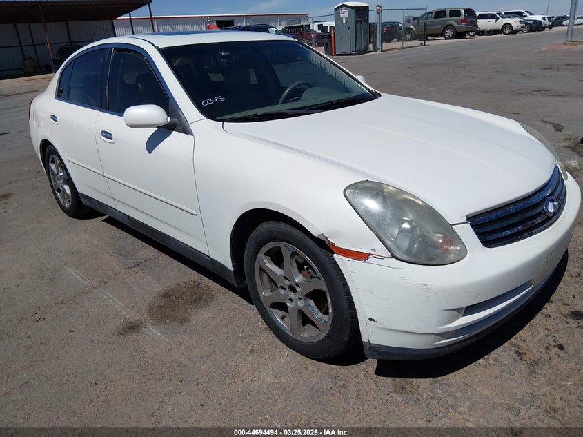 2003 Infiniti G VIN JNKCV51E53M300389 IAAI salvage auction — LEFT & RIGHT, Salvage (New Mexico), sold $475 on 2026-07-08 (photo 1)